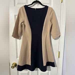 Topshop Elegant Black & Nude Skater Dress (6)